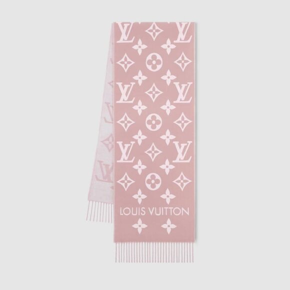 LIKE NEW! Louis Vuitton Essential Wool Scarf Beige Rose - Picture 1 of 3